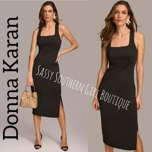⭐🆕 DONNA KARAN Black Label Elegant Black Sleeveless Dress